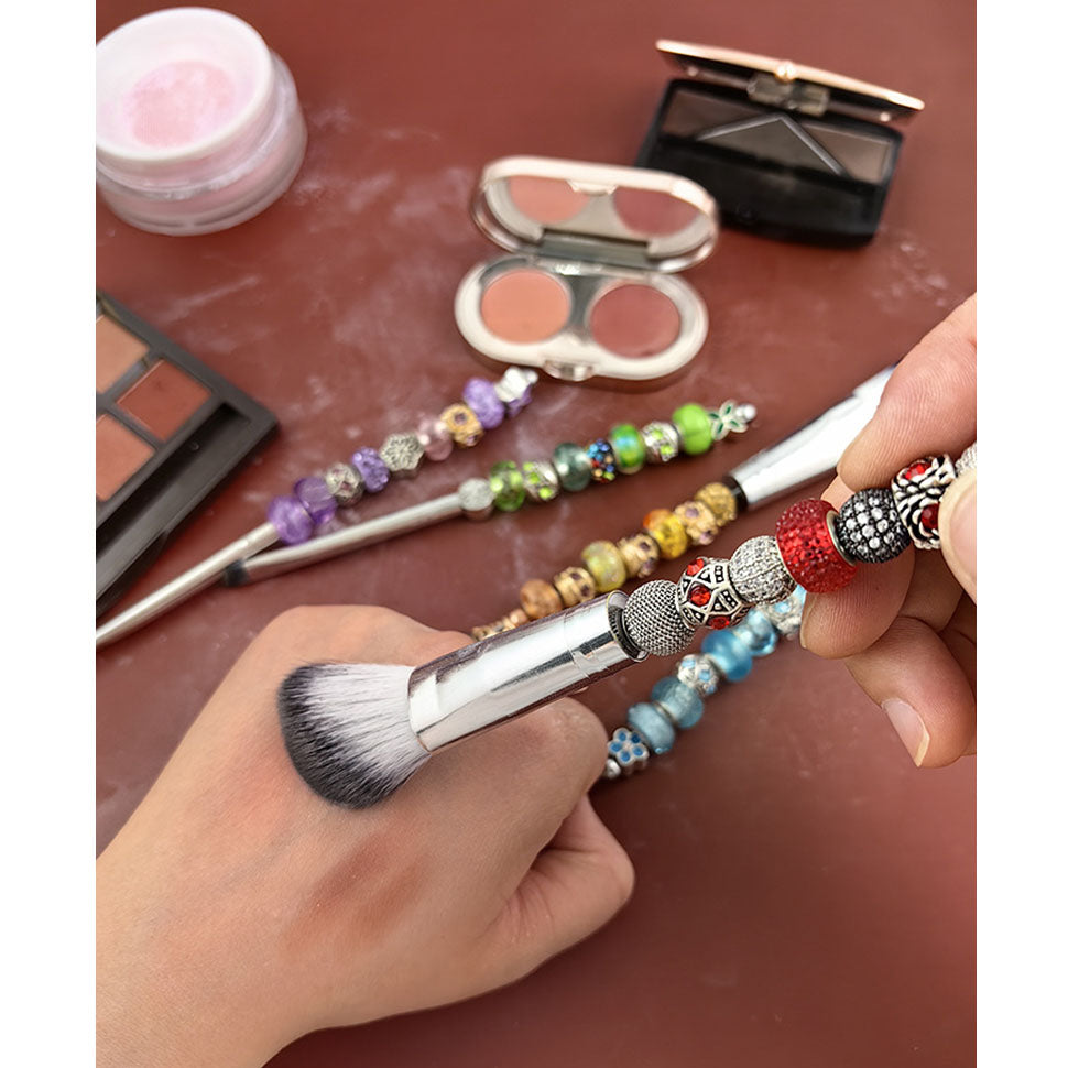 DIY マイクブラシ 5本セット化粧ブラシ 金属ハンドル ビーズDIY用
