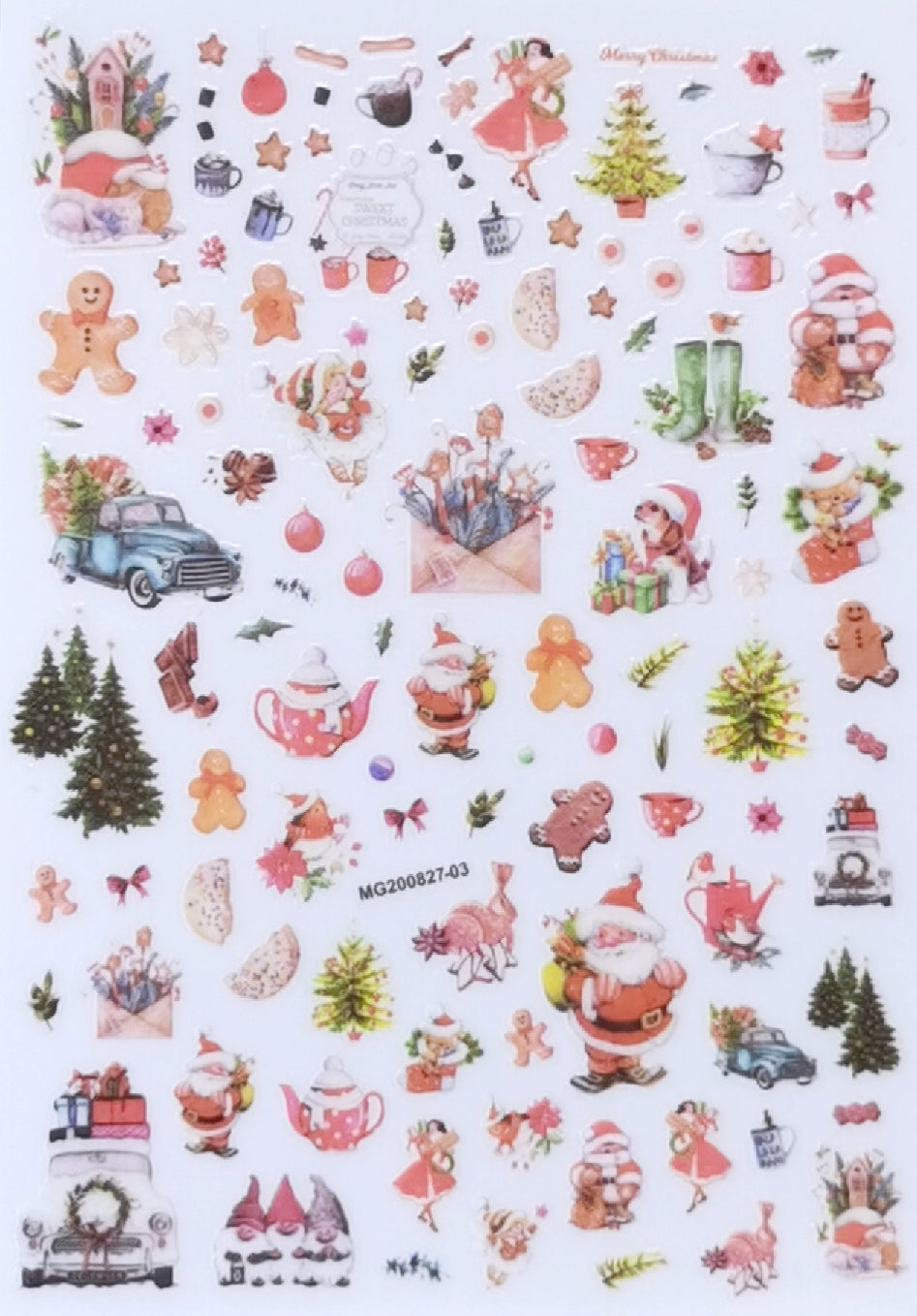 クリスマス/浮き彫りネイルシール/アクリル用/DIY用/ 圣诞