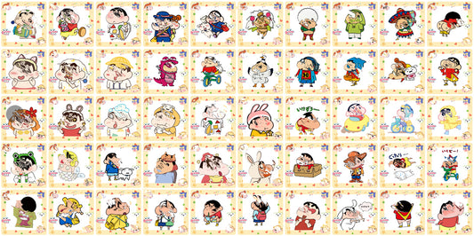 【A33】ピカピカタイプのし~ん~ちゃん/4cm8cm/スクエア四角/アクリル素材パーツ/DIY/デコパーツ