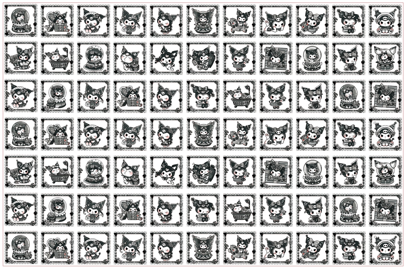 【A186】LO~GO Cコラボクロミスクエア /4cm 8cm/アクリル素材パーツ/DIY/デコパーツ/Cコラボクロミ新款小香风库洛米方片