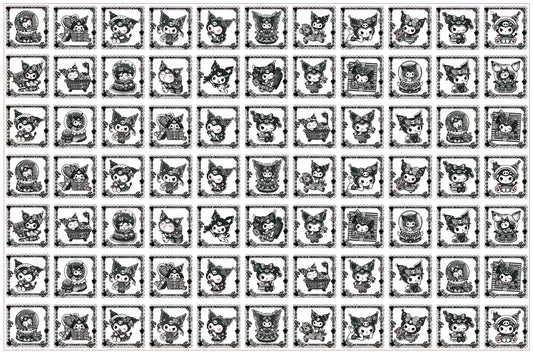 【A186】LO~GO Cコラボクロミスクエア  /4cm 8cm/アクリル素材パーツ/DIY/デコパーツ/Cコラボクロミ新款小香风库洛米方片