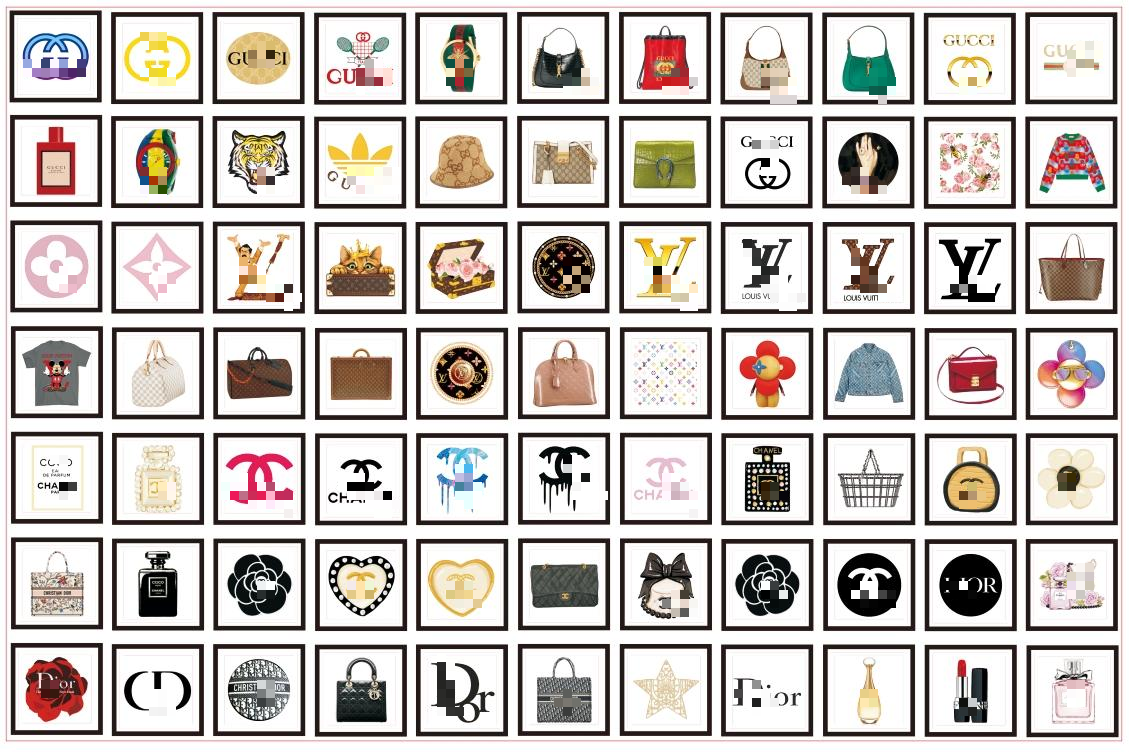 【A108】大牌方片Logo C D G L/スクエア四角/4cm8cm/アクリル素材パーツ/DIY/デコパーツ