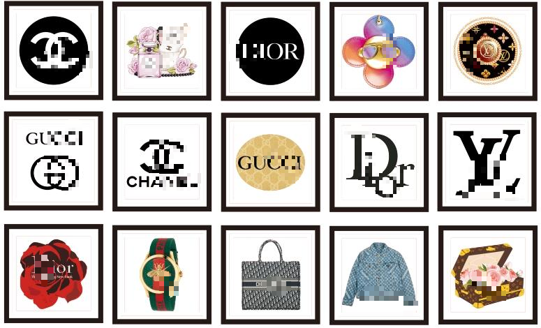 【A108】大牌方片Logo C D G L/スクエア四角/4cm8cm/アクリル素材パーツ/DIY/デコパーツ