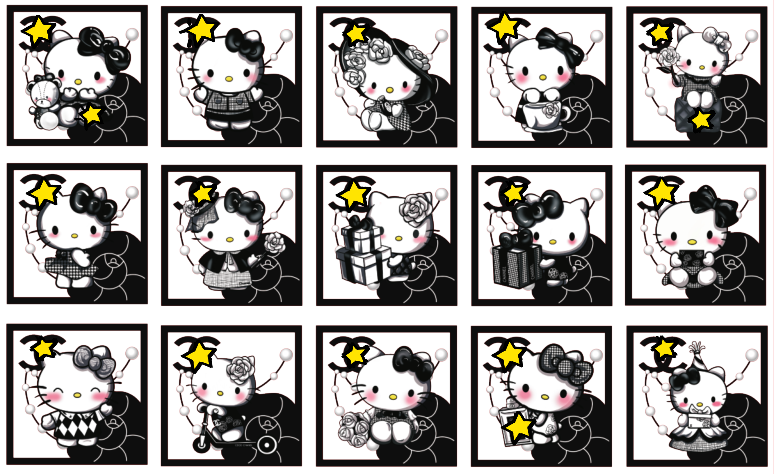 1【A117】C&CコラボHello猫/ピカピカタイプ/4cm 8cm/四角/アクリル素材パーツ/DIY/デコパーツ镭射小香风凯!蒂!猫!方片