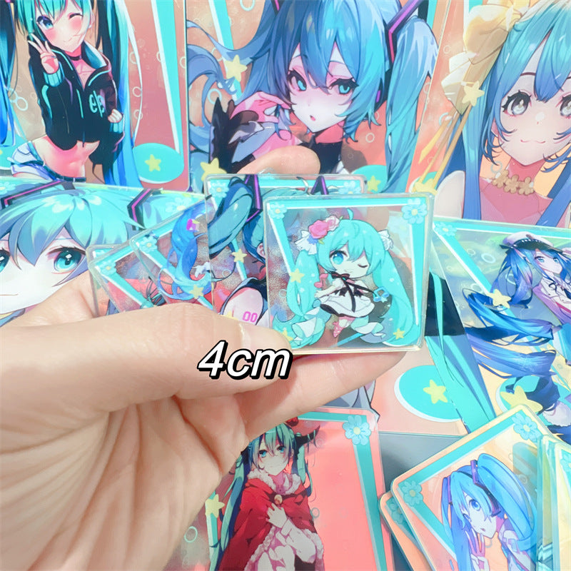 【A146】初音未来方片 初音ミク/4cm 8cm 16cm/アクリル素材パーツ/DIY/デコパーツ
