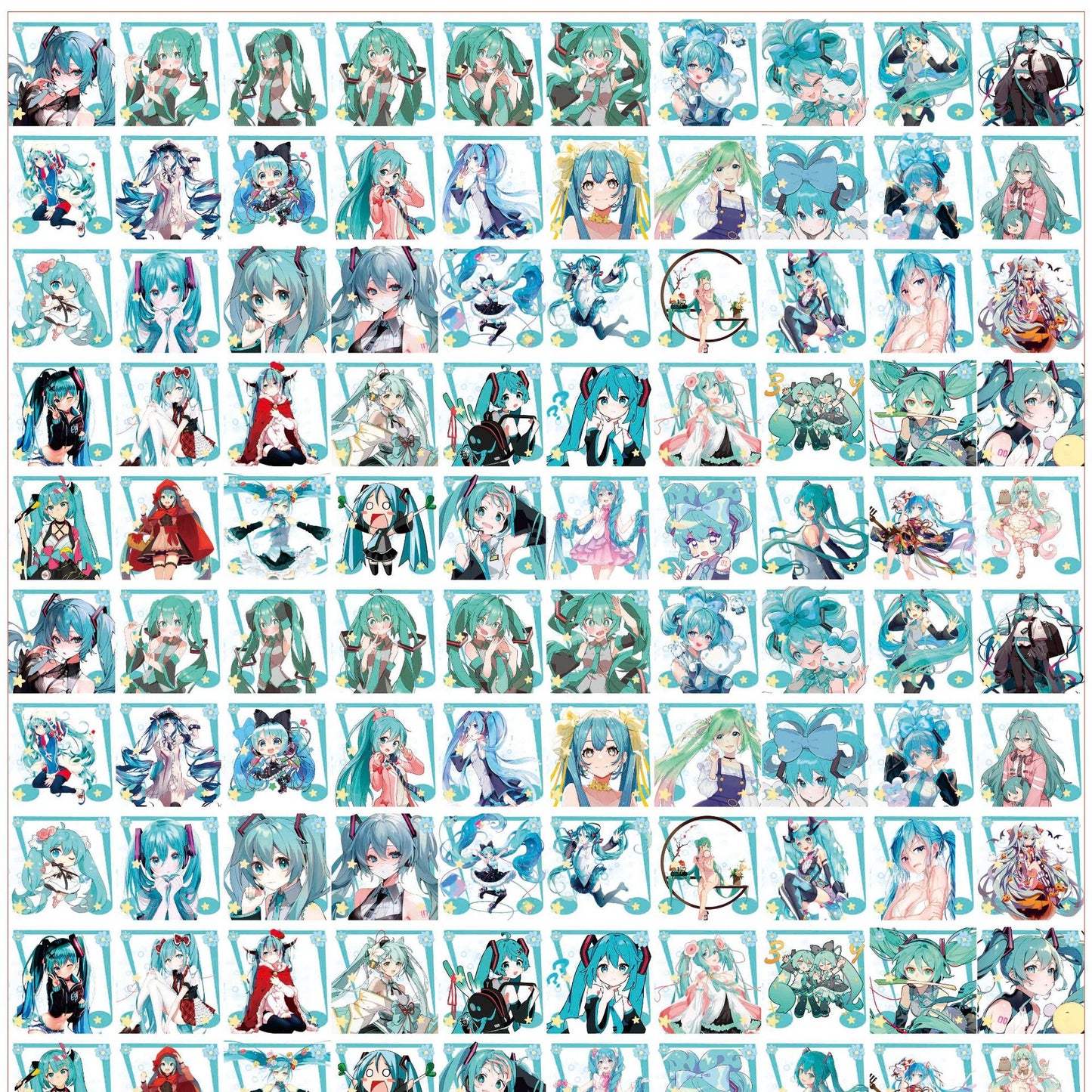 【A146】初音未来方片 初音ミク/4cm 8cm 16cm/アクリル素材パーツ/DIY/デコパーツ