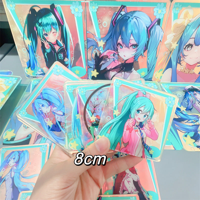 【A146】初音未来方片 初音ミク/4cm 8cm 16cm/アクリル素材パーツ/DIY/デコパーツ