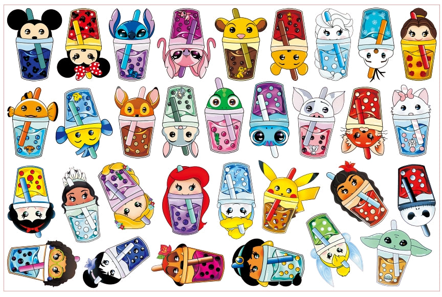 【A178】ディズニーボスミルクティー /2cm 4cm 8cm/アクリル素材パーツ/DIY/デコパーツ 迪士尼波霸奶茶