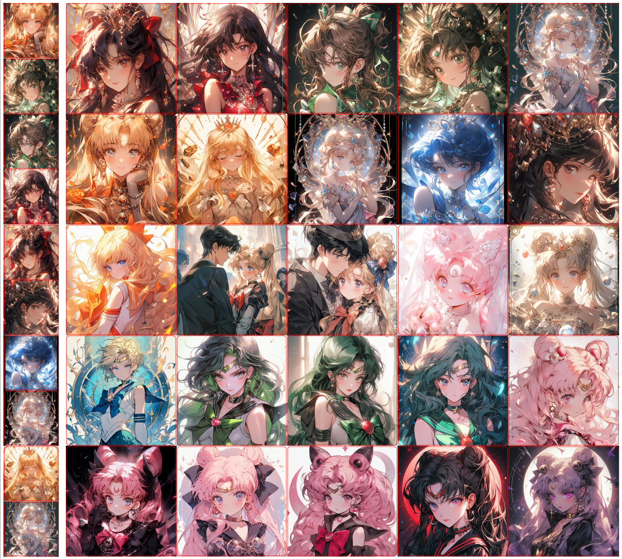 【A302】セーラームーン美少女3.0/特製花火ようなピカピカ/ 2cm 4cm 8cm 10cm 16cm 20cm/四角スクエア/アクリル素材パーツ/DIY/デコパーツ/水冰月美少女3.0