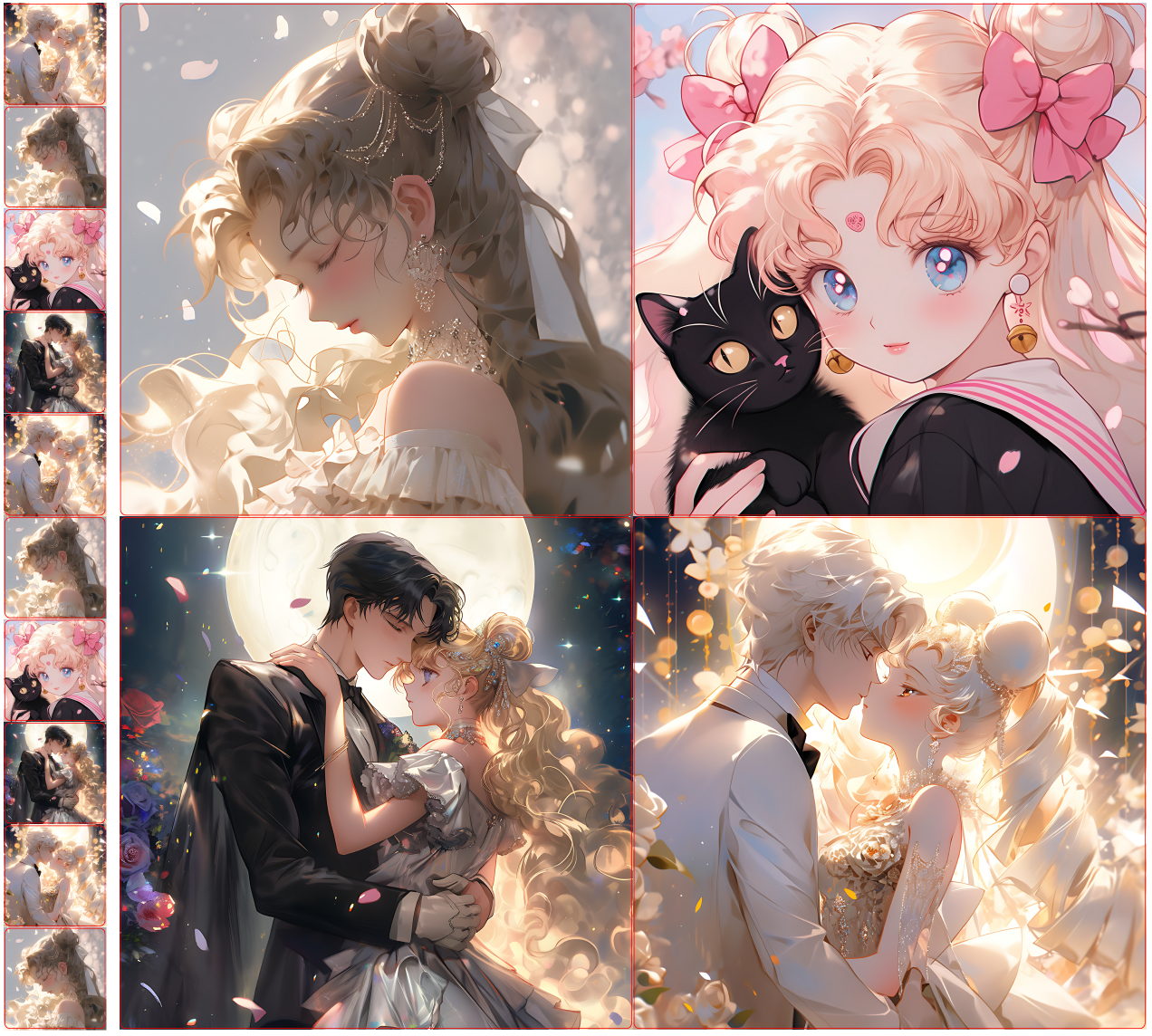 【A311】ラブラブセーラームーン美少女3.0/特製花火ようなピカピカ/ 16cm 20cm/四角スクエア/アクリル素材パーツ/DIY/デコパーツ/水冰月美少女3.0 C1948