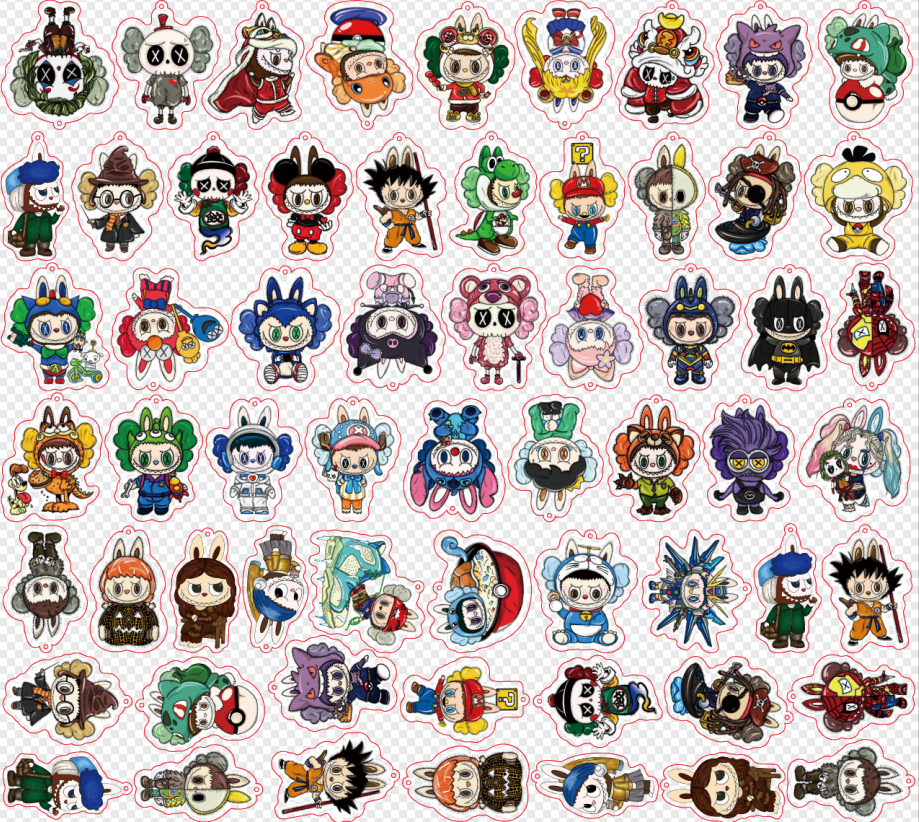 【A322】拉布布(带孔)/6cm/イレギュラー/アクリル素材パーツ/DIY/デコパーツ