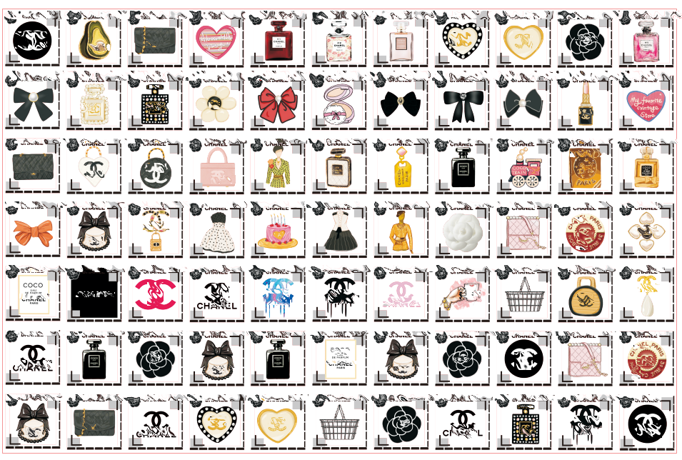 【A061】ピカピカタイプ Logo C/スクエア四角/4cm8cm/アクリル素材パーツ/DIY/デコパーツ 小香风方片C