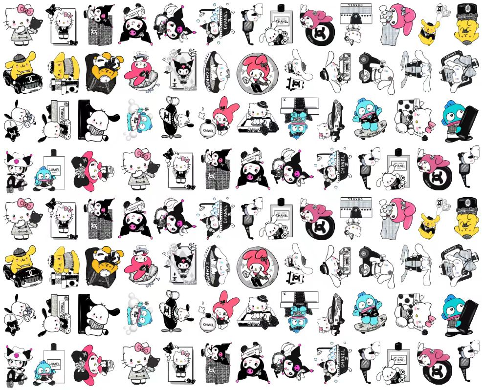 【A63】Logo C+kuro~mi/2cm 4cm/不规则/アクリル素材パーツ/DIY/デコパーツ/大牌C库洛~米