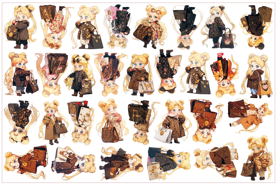 【A71】Logo Lセーラームーン/2cm 4cm 8cm/アクリル素材パーツ/DIY/デコパーツ路易美少女