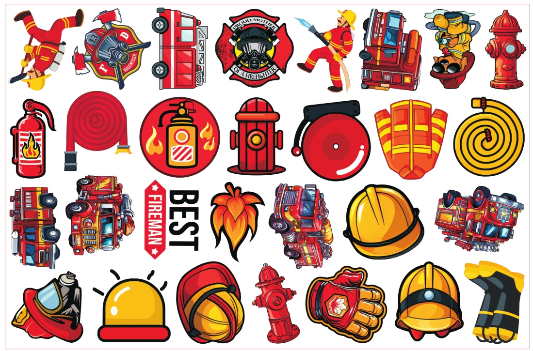 【A80】消防/2cm 4cm 8cm/イレギュラー/アクリル素材パーツ/DIY/デコパーツ