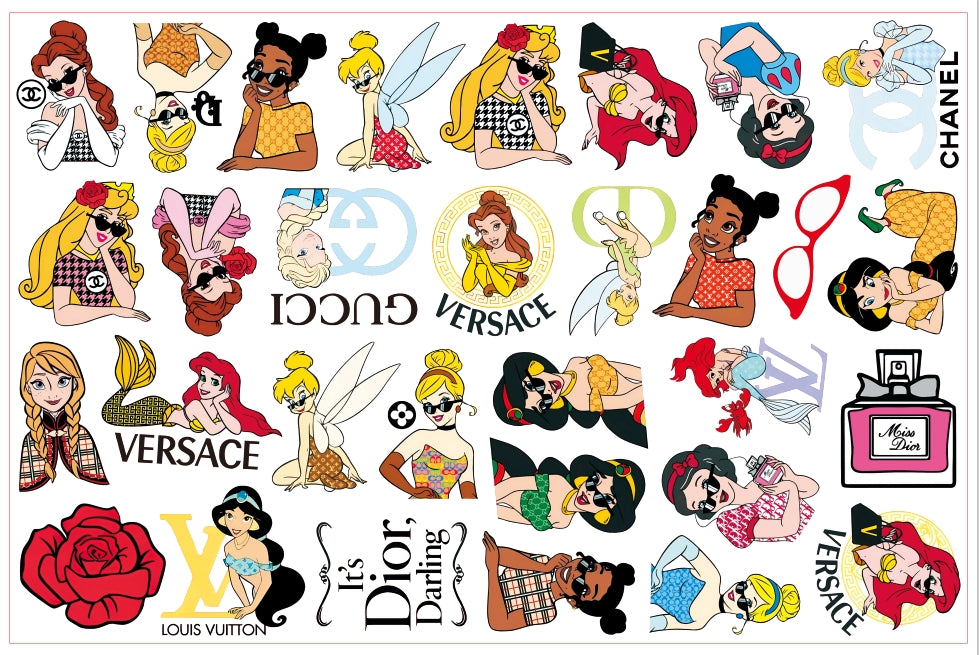 【A58】Logo+Princess/2cm 4cm/不规则/アクリル素材パーツ/DIY/デコパーツ 迪士~尼公主