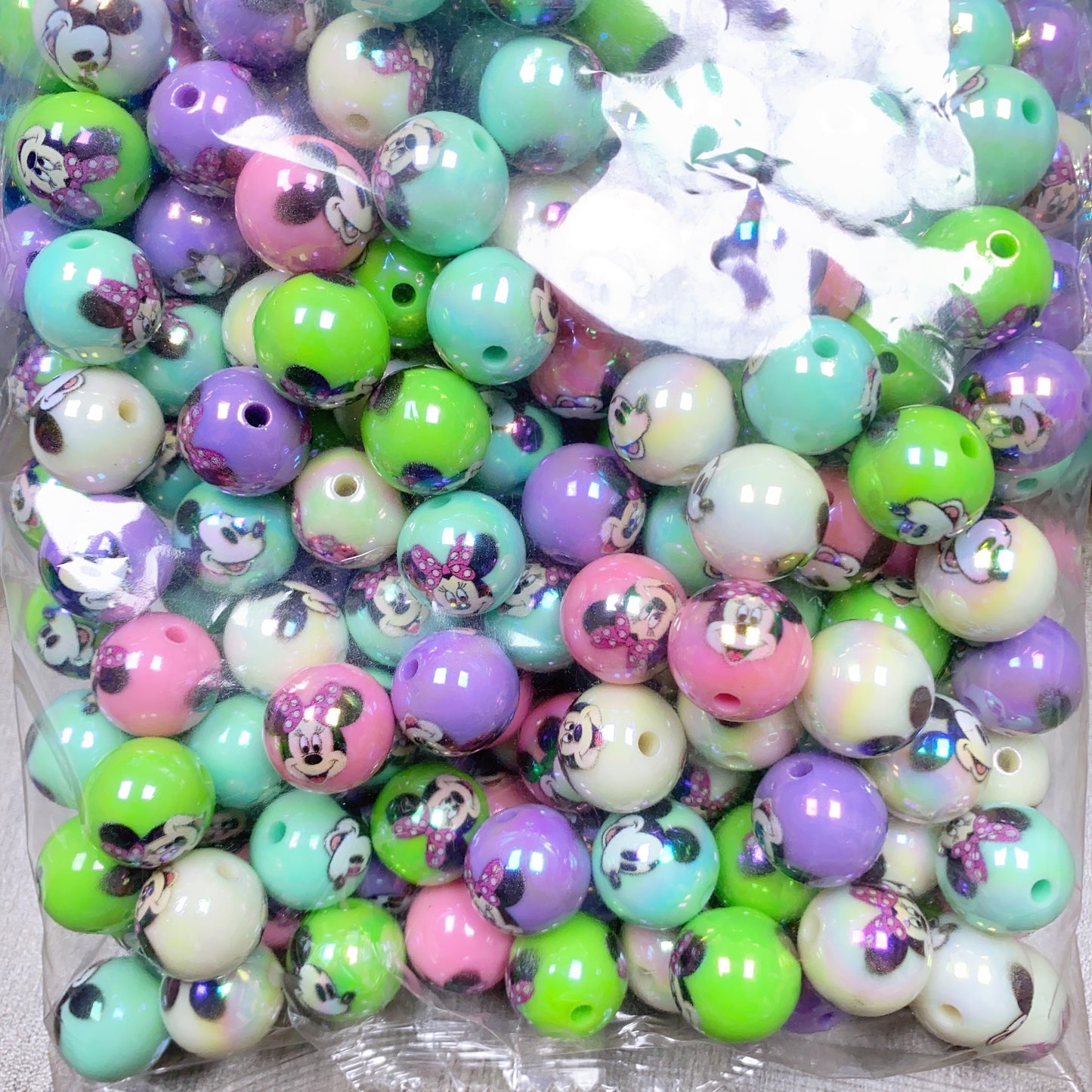 【B109】カラフルミキ+ミニ/丸玉/16mm /DIYボールペン用/手作り/ハンドメイド素材/混色米&奇米&妮