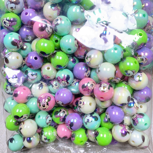 【B109】カラフルミキ+ミニ/丸玉/16mm /DIYボールペン用/手作り/ハンドメイド素材/混色米&奇米&妮