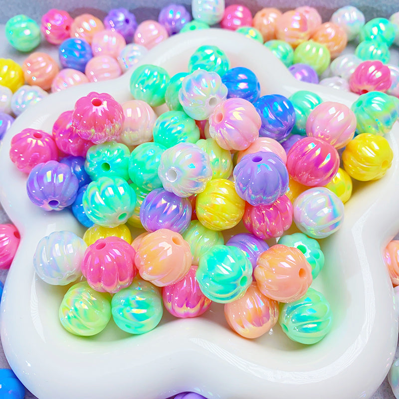 【B50】カポチャ/ビーズ/16mm/8色選べる/卸売可/パステルカラー/両穴貫通/ポールペン用/手作り/手芸用品
