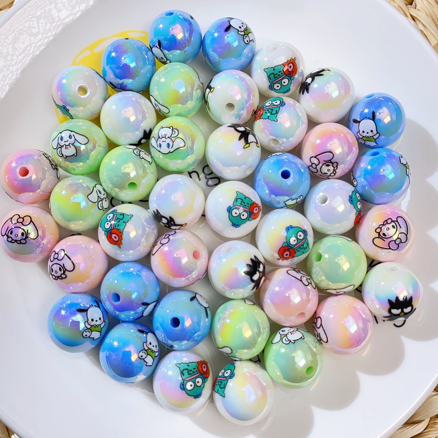 【B105】サン&リオビーズ(ハン〜ギョドン入るタイプ)/16mm  三&丽欧圆珠(汗!顿款)/DIYボールペン用/手作り/ハンドメイド素材