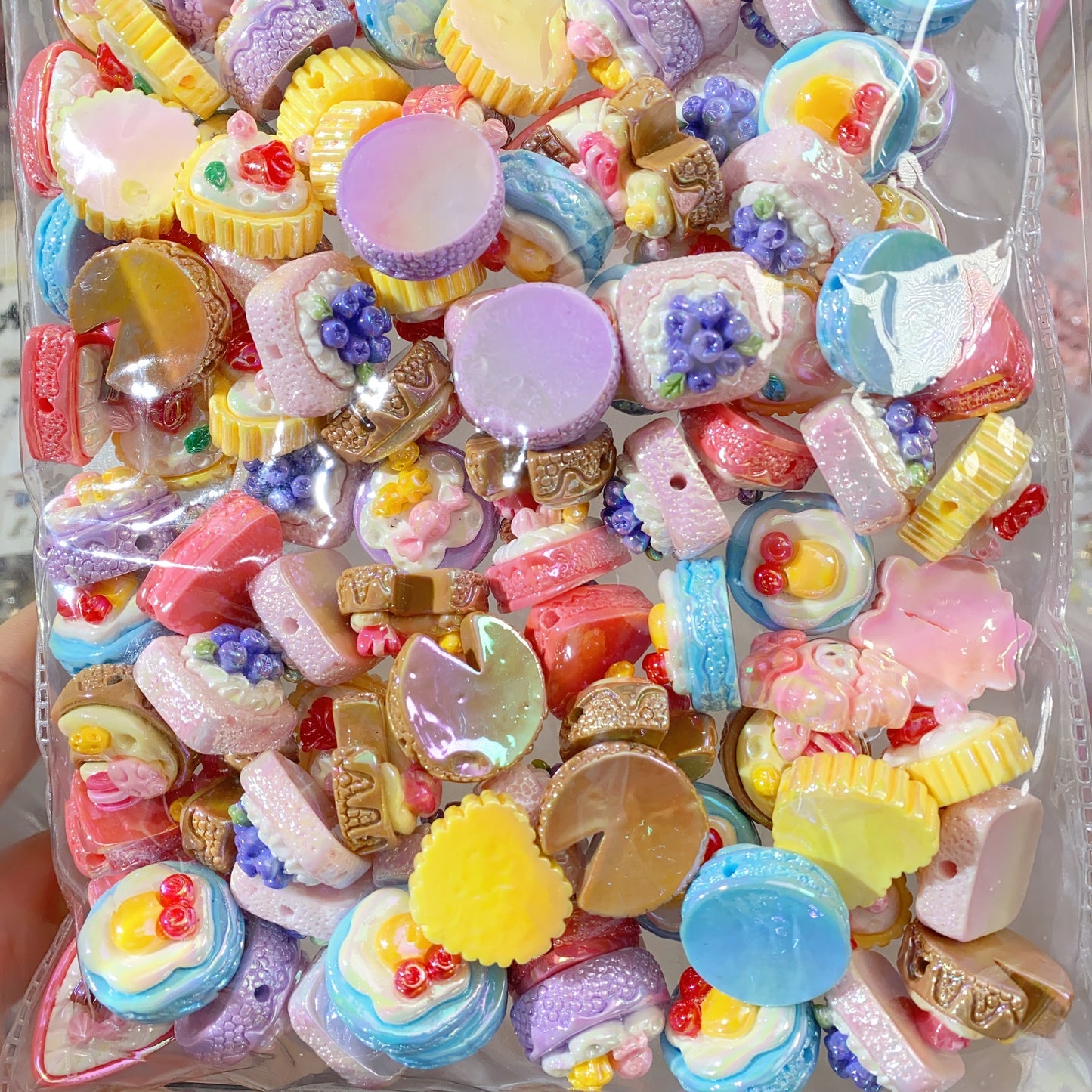 【B95】可愛いケーキビーズ /ランダムMix/食玩ビーズ/DIYボールペン用/手作り/ハンドメイド素材(蛋糕树脂mix)