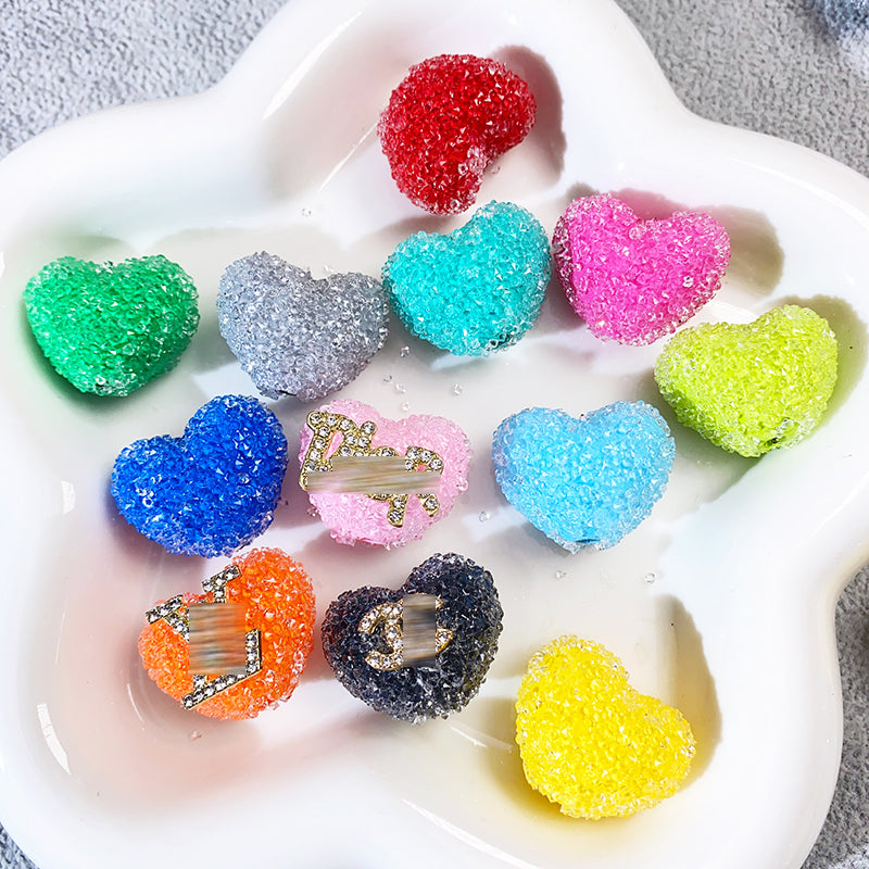 【BD01】ダイヤC/L/D付き砂糖ハート/多色/ダイヤビーズ/キラキラストーン/ビーズ/DIYボールペン用/手作り/ハンドメイド素材