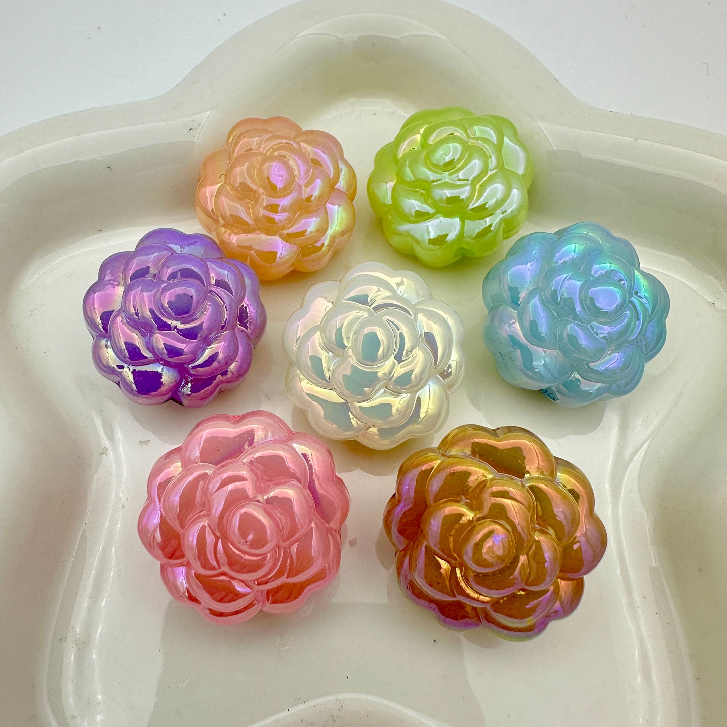 【B127】多肉玫瑰花珠/DIYボールペン用/手作り/アクセサリーハンドメイド素材