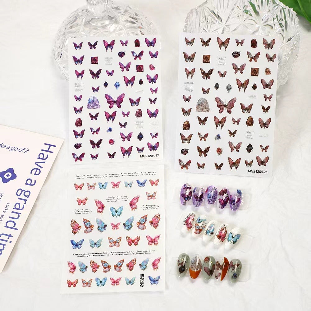 【ネイルシール】ライブ専用/随時に新作更新!!!浮き彫り/ロゴ/C~L~D~G~/蝶々/お花/キャラクターなどネイル用アクリル用DIY用