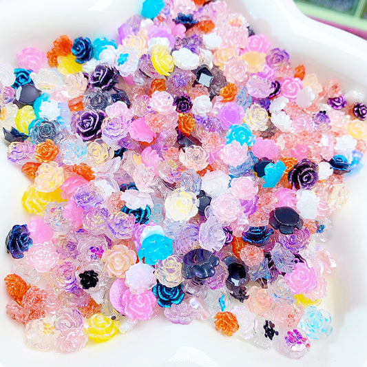 【N41】薔薇バラMix/カラフル/ネイルパーツ/デコパーツ/レジンパーツ/樹脂/卸売可/DIY/ホイップデコ
