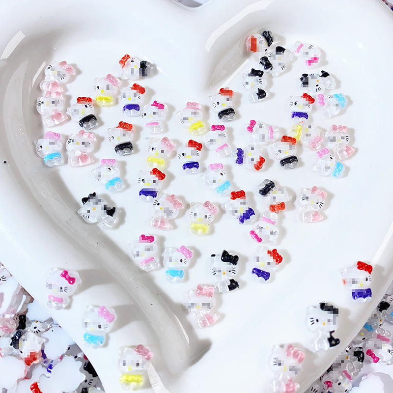 【NK05/06】Hello&猫/ネイルパーツ/キャラクター/デコパーツ/レジンパーツ/樹脂/卸売可/DIY/ホイップデコ