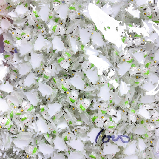 【 NK12】ポチャ~コ犬ちゃん/ネイルパーツ/デコパーツ/レジンパーツ/樹脂/DIY/ホイップデコ/绿色帕恰狗