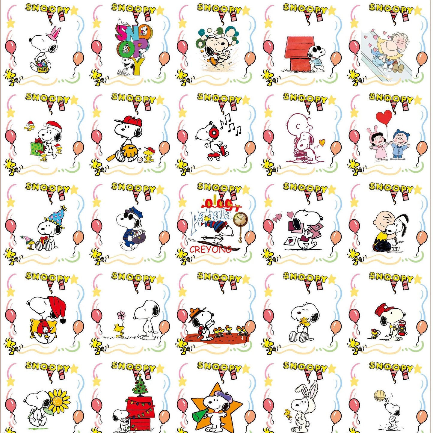 【A137】スヌー&ピー/ピカピカ四角/4cm 5cm 8cm 10cm 16cm/アクリル素材パーツ/DIY/デコパーツ 史努&比镭射方片