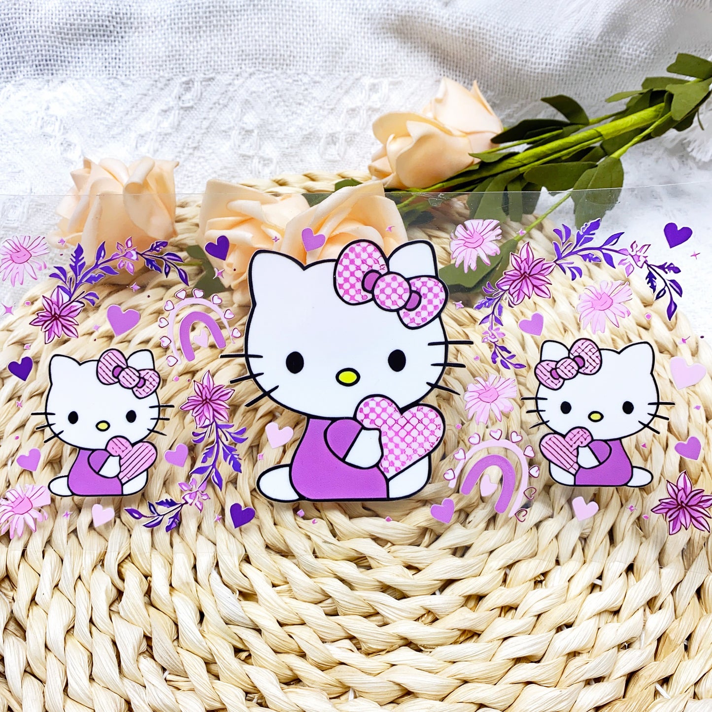 【SK07】Hello猫/DIY用シール/クリスタルカップステッカー/コレクション/Cup Sticker/Hello猫