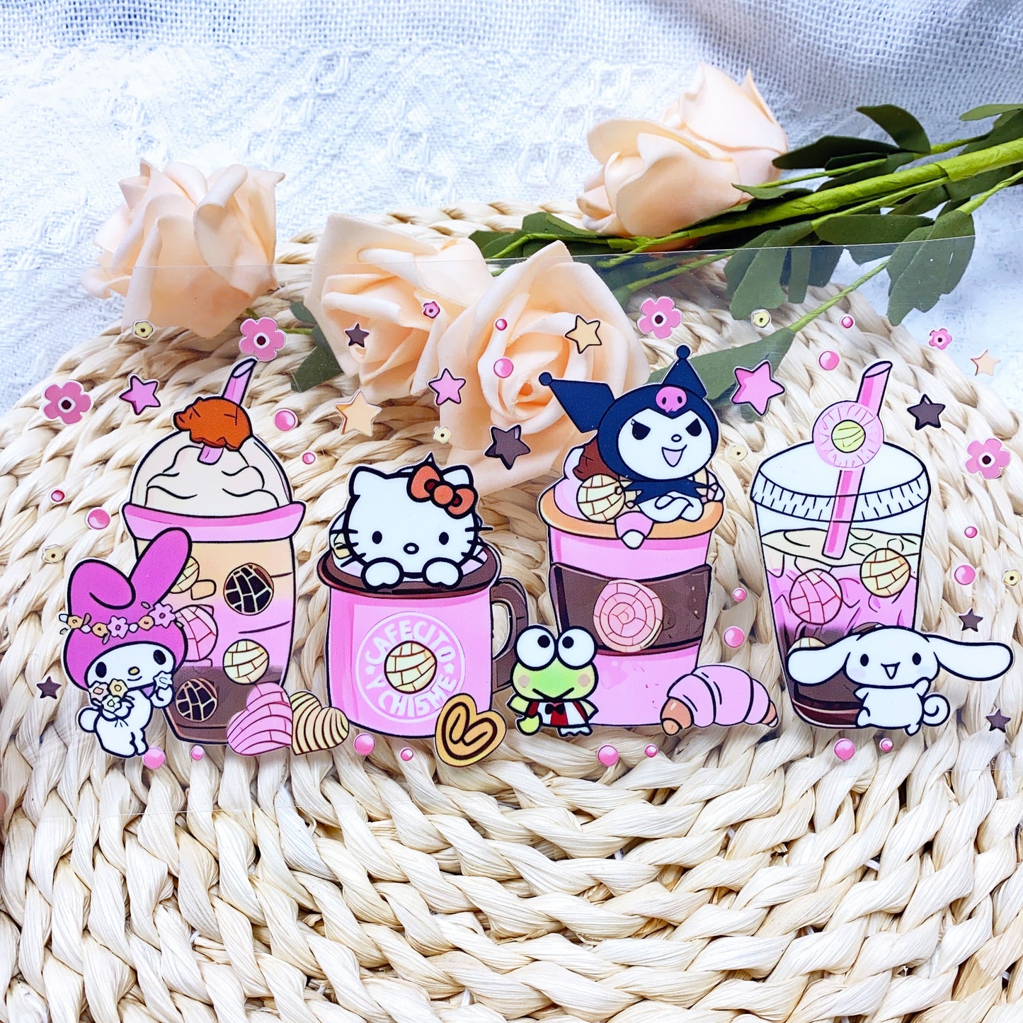 【SK10】サン&リオ/DIY用シール/クリスタルカップステッカー/コレクション/Cup Sticker/三丽鸥饮料杯