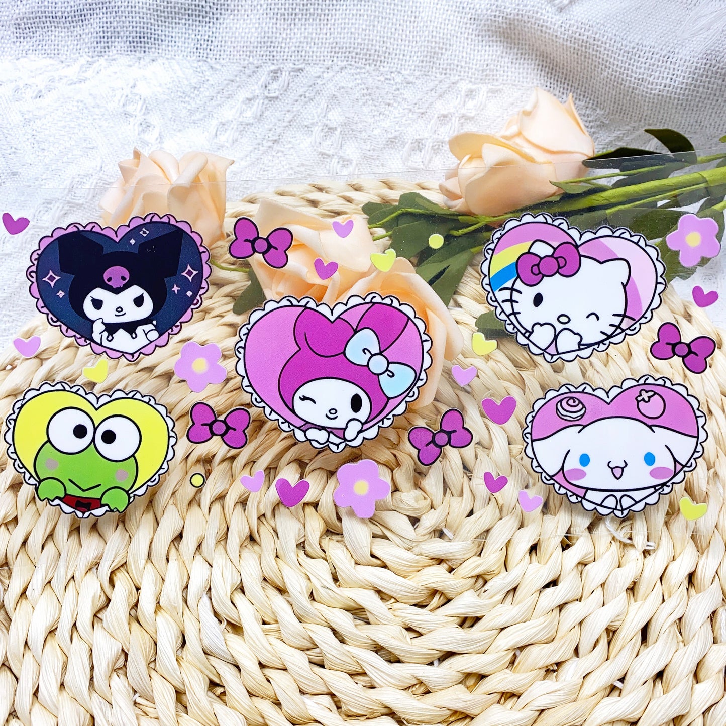 【SK11】サン&リオハート/DIY用シール/クリスタルカップステッカー/コレクション/Cup Sticker/爱心三丽鸥