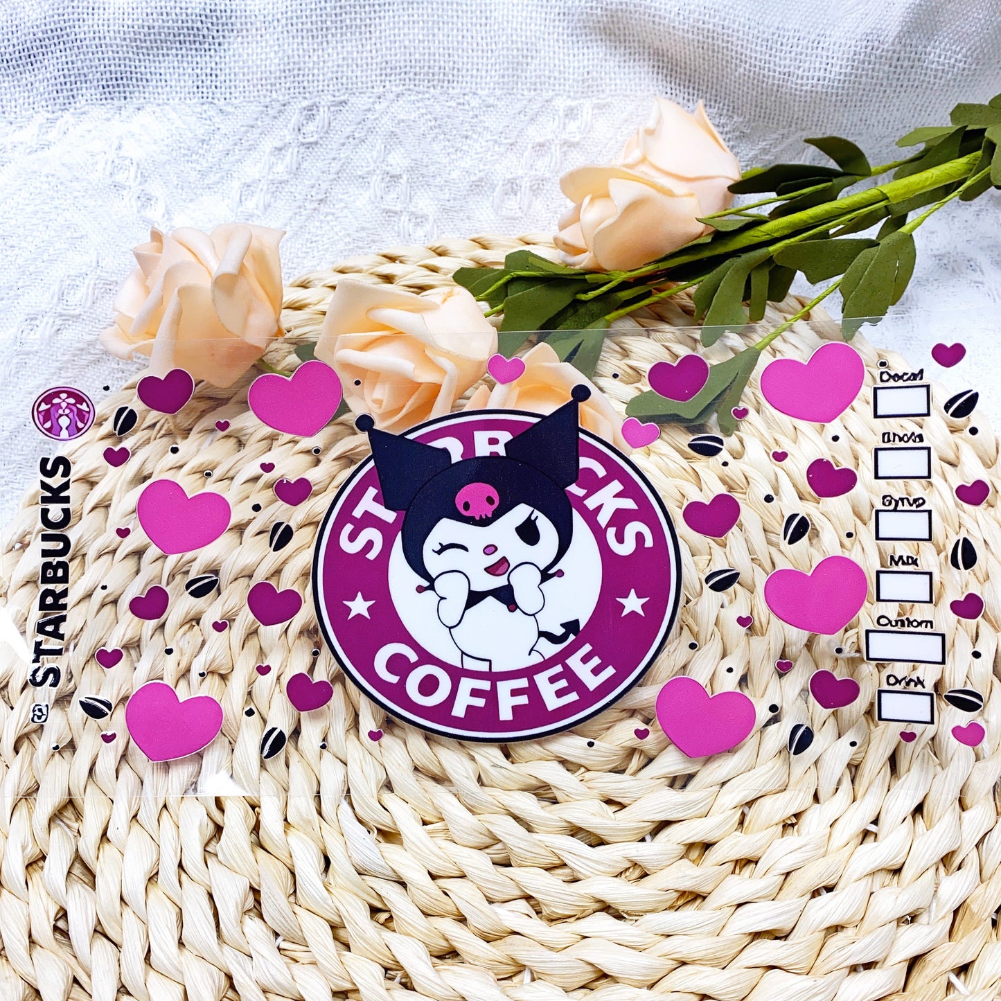 【SK13】 Ku~ro~miクロミ/DIY用シール/クリスタルカップステッカー/コレクション/Cup Sticker/爱心库洛~米