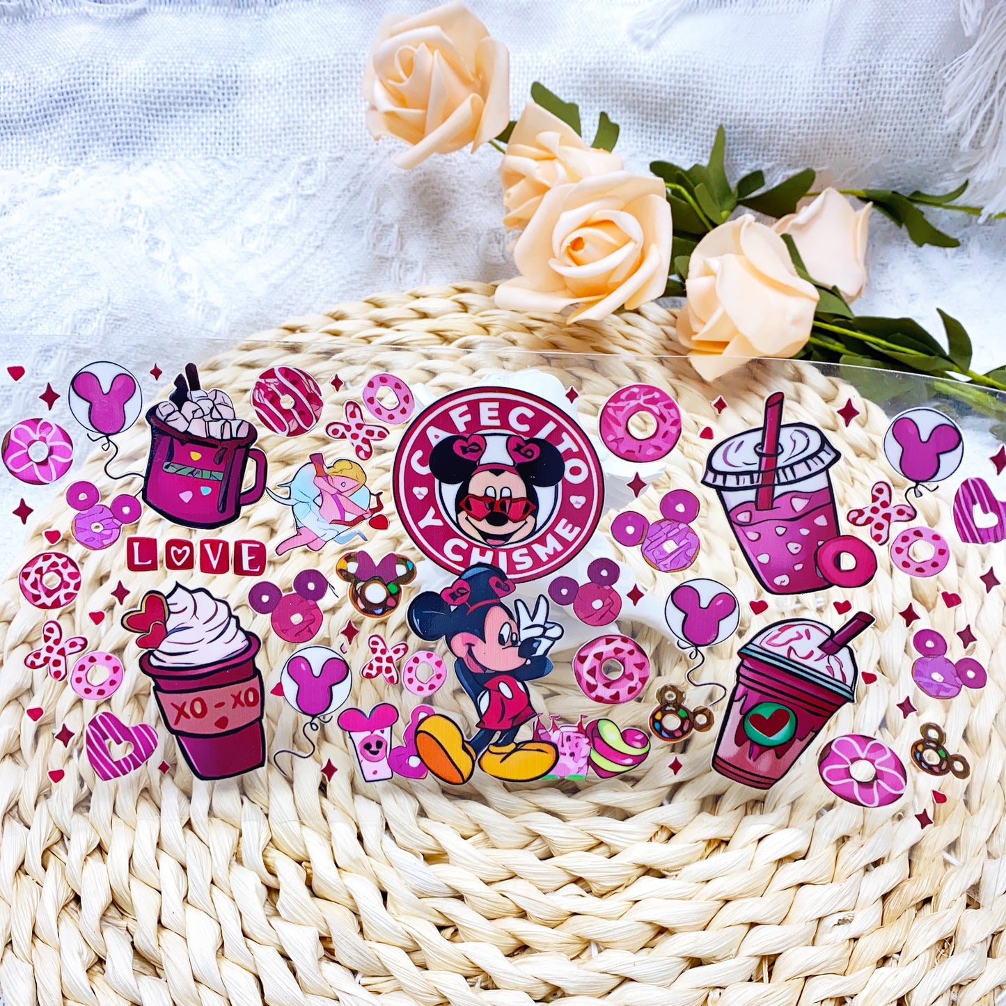 【SK16】ミキちゃん/DIY用シール/クリスタルカップステッカー/コレクション/Cup Sticker/米奇甜甜圈甜品杯