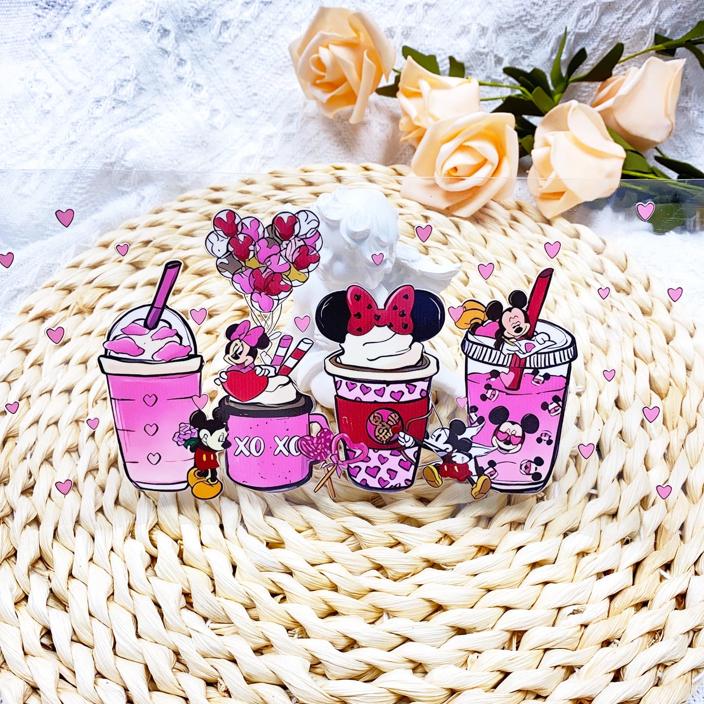 【SK21】 ミキミニ/DIY用シール/クリスタルカップステッカー/コレクション/Cup Sticker/米奇米妮爱心气球杯