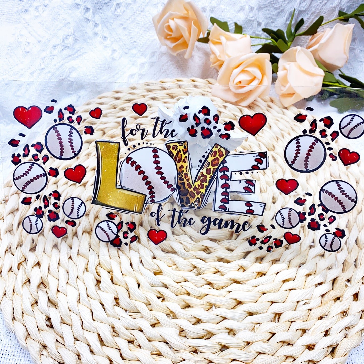 【SK26】LOVEボール/DIY用シール/クリスタルカップステッカー/コレクション/Cup Sticker/LOVE棒球