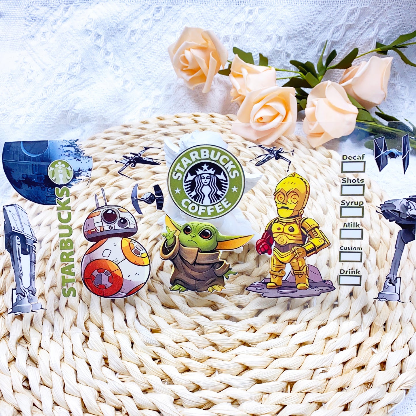 【SK29】スタバ宇宙/DIY用シール/クリスタルカップステッカー/コレクション/Cup Sticker/星巴克星球