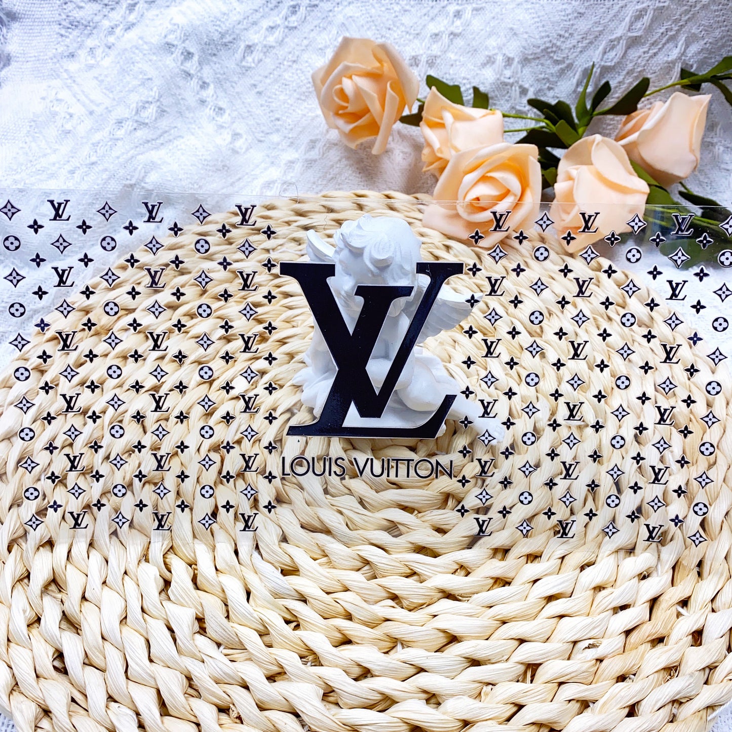 【SK01B】黒系LL&VV Logo系/DIY用シール/クリスタルカップステッカー/コレクション/Cup Sticker/大牌黑色LL&VV