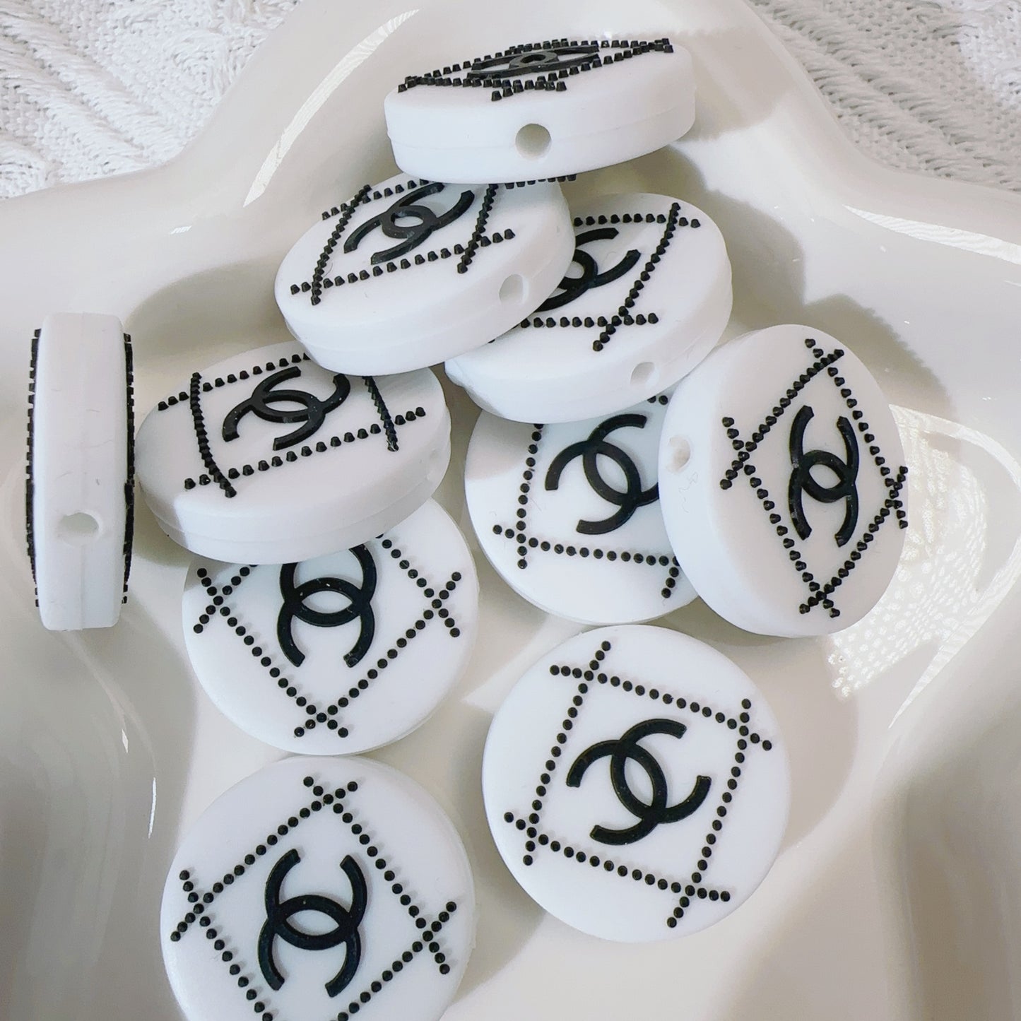 【BS04】C格栅シリコーンビーズ/DIYボールペン用/手作り/アクセサリーハンドメイド素材