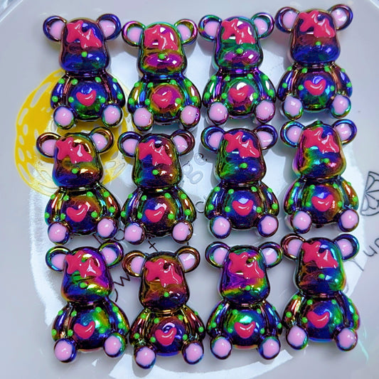 【B119】黑色手绘熊/DIYボールペン用/手作り/アクセサリーハンドメイド素材