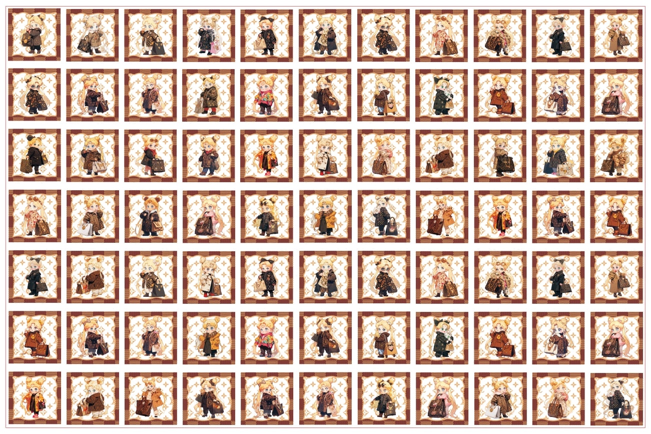 1【A95】L&Vコラボセーラームーン赤ちゃん/ピカピカタイプ/2cm 4cm 8cm/四角スクエア/アクリル素材パーツ/DIY/デコパーツ/镭射路易美少女方片