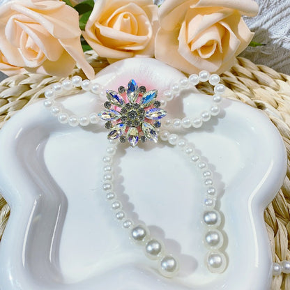 【BD10】时尚 毛绒水貂 镶钻珍珠太阳花珠/キラキラストーン/ビーズ/DIYボールペン用/手作り/ハンドメイド素材