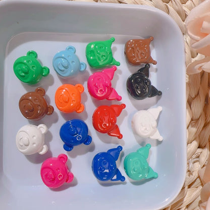 【B82】烤漆卡通公仔头 皮卡球 美乐帝 熊珠/多色 /ビーズ/両穴貫通/ポールペン用/手作り/手芸用品/DIYパーツ