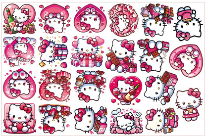 【A165】ラブラブHello 猫/2cm 4cm 8cm/不规则/アクリル素材パーツ/DIY/デコパーツ/情人节凯蒂&猫