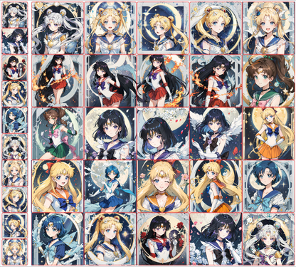 【A300】镭射セーラームーン美少女1.0/ 4cm 8cm 10cm 16cm 20cm/四角/アクリル素材パーツ/DIY/デコパーツ 水冰月美少女1.0