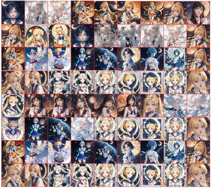 【A301】镭射セーラームーン美少女2.0/ 2cm 4cm 5cm 8cm 10cm 16cm 20cm/四角/アクリル素材パーツ/DIY/デコパーツ 水冰月美少女2.0