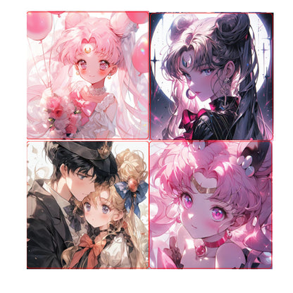 【A302】セーラームーン美少女3.0/特製花火ようなピカピカ/ 2cm 4cm  8cm 10cm 16cm 20cm/四角スクエア/アクリル素材パーツ/DIY/デコパーツ/水冰月美少女3.0